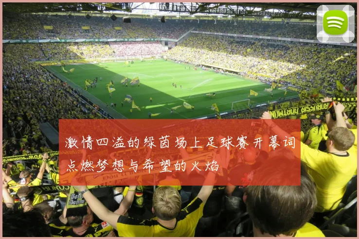 激情四溢的绿茵场上足球赛开幕词点燃梦想与希望的火焰